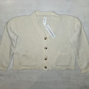 Heart & Arrow Girl's Cream Knit Cardigan with Pockets NWT Size 6